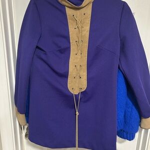 Stylish Purple and Tan Women's Coat